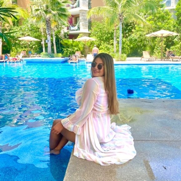 NWOT Rainbow Pastel Kimono Long Robe Coverup - Picture 6 of 10